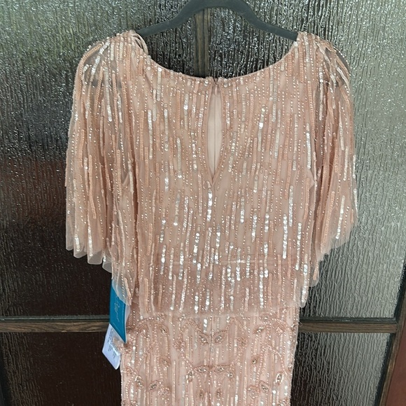 MAC DUGGAL
Pink Embellished Cap Sleeve Faux Wrap Trumpet Gown size 8. - Picture 12 of 17